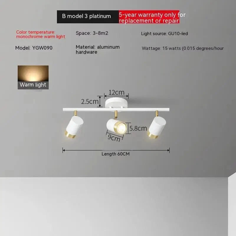 Plafonniers LED haoze pour maison et magasin | Marco Lucetti Or blanc 3 têtes