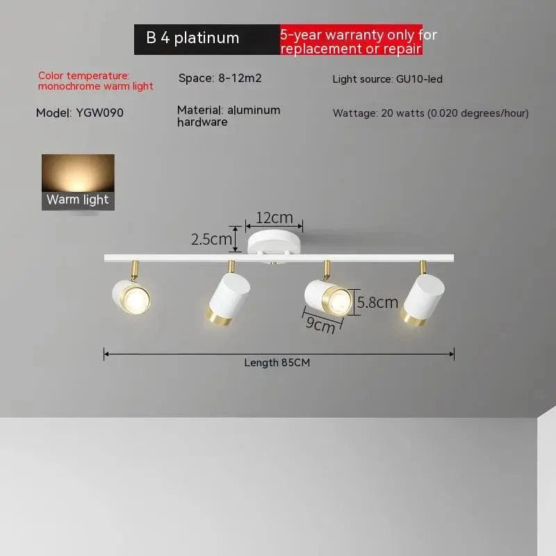 Plafonniers LED haoze pour maison et magasin | Marco Lucetti Or blanc 4 têtes