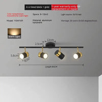 Plafonniers LED haoze pour maison et magasin | Marco Lucetti Or noir 4 têtes