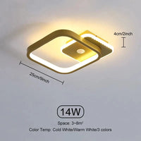 Plafonniers LED Intelligents avec Capteur de Mouvement pour la Maison | Marco Lucetti Capteur Doré 1 / Blanc froid