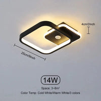 Plafonniers LED Intelligents avec Capteur de Mouvement pour la Maison | Marco Lucetti Capteur Noir 1 / Blanc froid