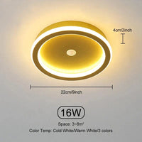 Plafonniers LED Intelligents avec Capteur de Mouvement pour la Maison | Marco Lucetti Capteur Rond Doré / Blanc chaud