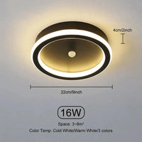 Plafonniers LED Intelligents avec Capteur de Mouvement pour la Maison | Marco Lucetti Capteur Rond Noir / Intensité variable