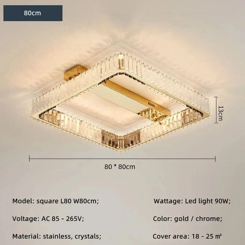 Plafonniers LED modernes avec intensité variable - Luxe et élégance pour vos espaces de vie | Marco Lucetti L80cm 90W / Lumière tamisée à distance / Corps d&#39;or