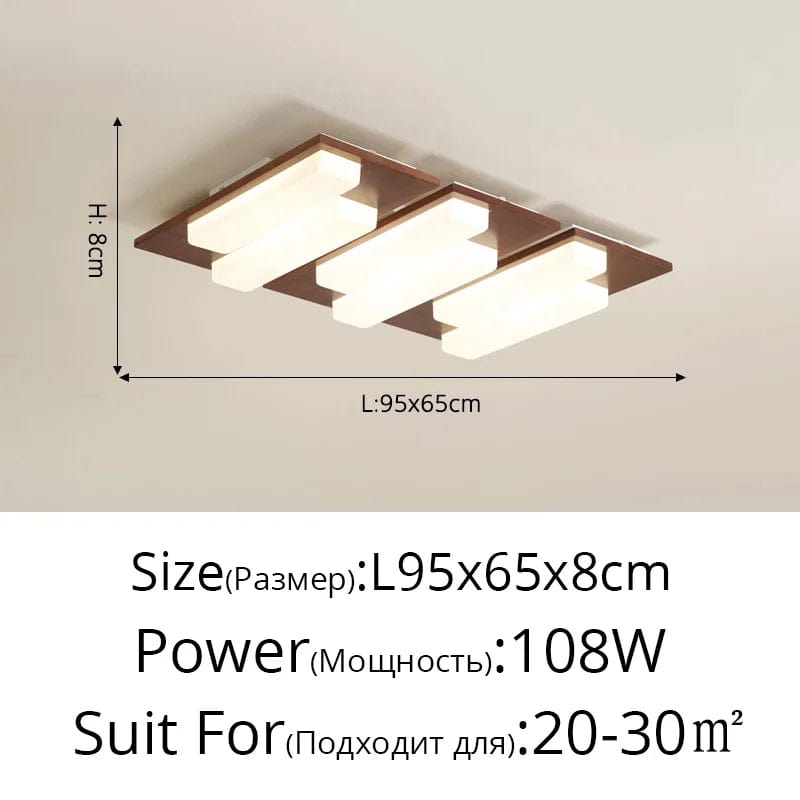 Plafonniers LED modernes en bois véritable - 4/6/9 têtes - Luminaire intérieur | Marco Lucetti