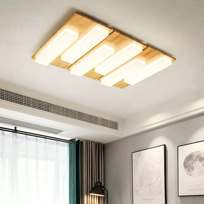 Plafonniers LED modernes en bois véritable - 4/6/9 têtes - Luminaire intérieur | Marco Lucetti