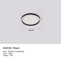 Plafonniers LED modernes en or et noir pour salon, cuisine et chambre à coucher | Marco Lucetti Noir 20CM 12W / Blanc froid