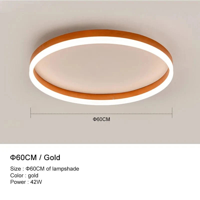 Plafonniers LED modernes en or et noir pour salon, cuisine et chambre à coucher | Marco Lucetti Or 60CM 42W / Blanc froid