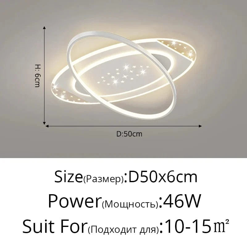 Plafonniers LED Modernes Encastrés - Style Nordique Minimaliste Étoilé | Marco Lucetti B Blanc D50x6cm 46W / Luminosité variable