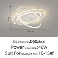 Plafonniers LED Modernes Encastrés - Style Nordique Minimaliste Étoilé | Marco Lucetti B Blanc D50x6cm 46W / Luminosité variable