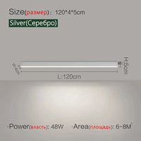 Plafonniers LED Modernes Nordiques pour Allée et Balcon - Collection Luminorais | Marco Lucetti Argent L120cm / Blanc chaud Pas de télécommande