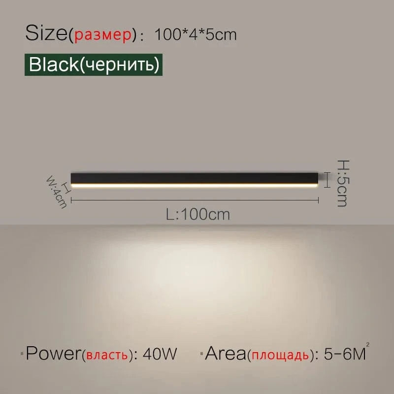 Plafonniers LED Modernes Nordiques pour Allée et Balcon - Collection Luminorais | Marco Lucetti Noir L100cm / Blanc froid Pas de télécommande