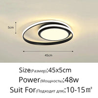 Plafonniers LED Modernes pour un Éclairage Intérieur Décoratif | Marco Lucetti Noir 45x5cm 48w / Luminosité variable