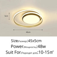 Plafonniers LED Modernes pour un Éclairage Intérieur Décoratif | Marco Lucetti Or 45x5cm 48w / Luminosité variable