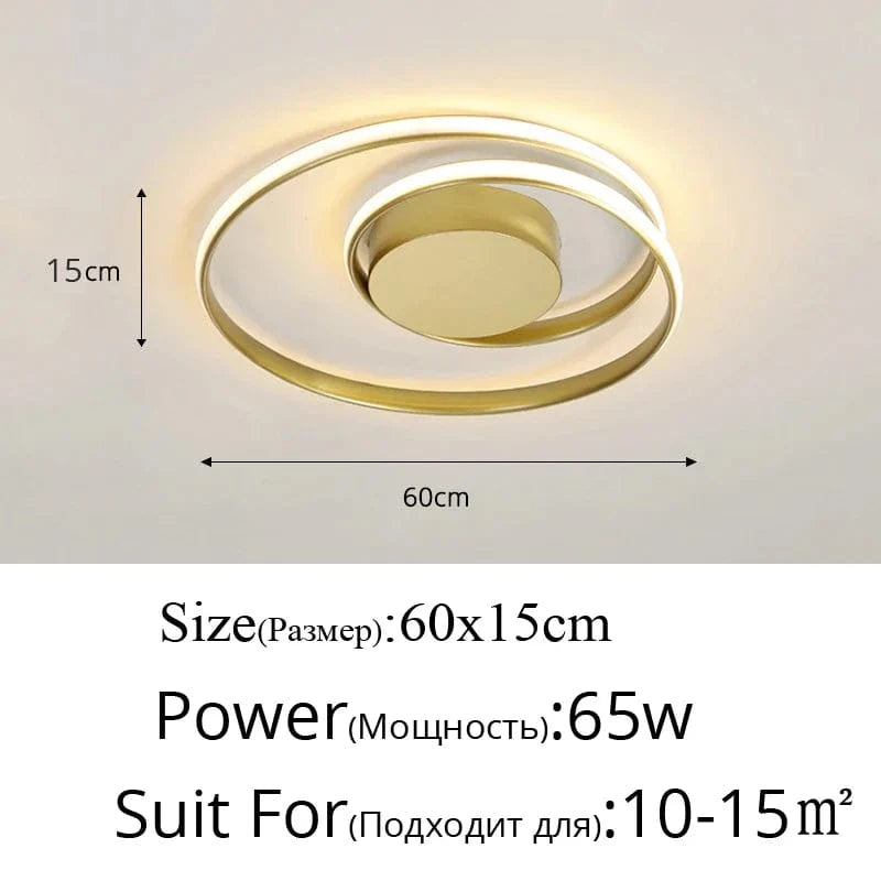 Plafonniers LED Modernes pour un Éclairage Intérieur Décoratif | Marco Lucetti Or 60x15cm 65w / Blanc chaud, pas de télécommande