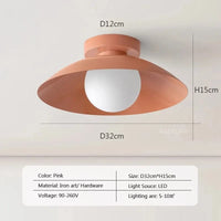 Plafonniers LED nordiques Ampoule en fer Macaron pour salon et chambre | Marco Lucetti Rose / Blanc froid