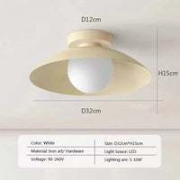 Plafonniers LED nordiques lumineux en métal coloré pour chambre salon vestiaire couloir allée entrée balcon | Marco Lucetti Blanc / Blanc froid