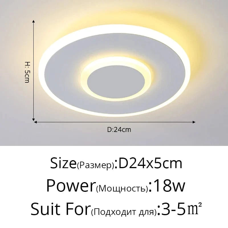 Plafonniers Led pour chambre et salon - Lumière douce et élégante | Marco Lucetti A rond blanc 24cm / Blanc chaud, pas de télécommande