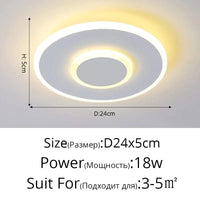 Plafonniers Led pour chambre et salon - Lumière douce et élégante | Marco Lucetti A rond blanc 24cm / Blanc chaud, pas de télécommande