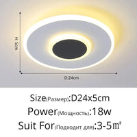 Plafonniers Led pour chambre et salon - Lumière douce et élégante | Marco Lucetti A rond noir 24cm / Blanc chaud, pas de télécommande