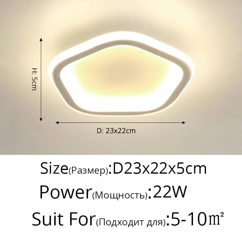 Plafonniers LED ronds et carrés : la simplicité illumine votre intérieur | Marco Lucetti Pentagone 22W blanc / Blanc froid, pas de télécommande