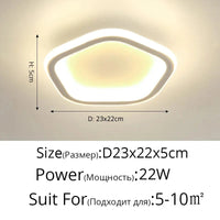 Plafonniers LED ronds et carrés : la simplicité illumine votre intérieur | Marco Lucetti Pentagone 22W blanc / Blanc froid, pas de télécommande