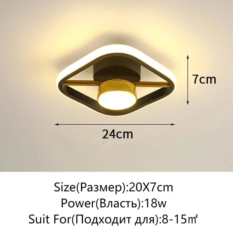Plafonniers LED Surface pour Maison | Marco Lucetti G-Noir-Carré / Blanc froid
