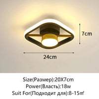 Plafonniers LED Surface pour Maison | Marco Lucetti G-Noir-Carré / Blanc froid