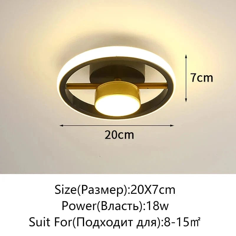 Plafonniers LED Surface pour Maison | Marco Lucetti G-Noir-Rond / Blanc froid