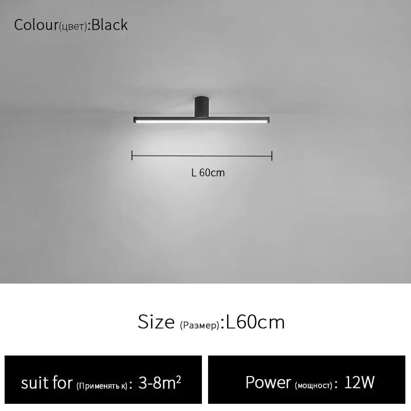 Plafonniers Minimalistes Nordiques: Illuminez Votre Intérieur | Marco Lucetti Noir L60cm / Lumière neutre (4000K)
