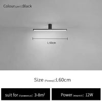 Plafonniers Minimalistes Nordiques: Illuminez Votre Intérieur | Marco Lucetti Noir L60cm / Lumière neutre (4000K)