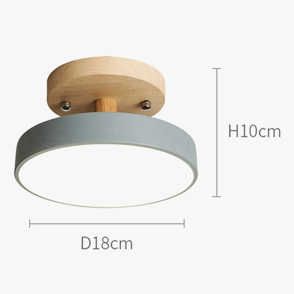 Plafonniers modernes LED nordiques en bois pour cuisine, salon, chambre ou salle de bain - Gris | Marco Lucetti