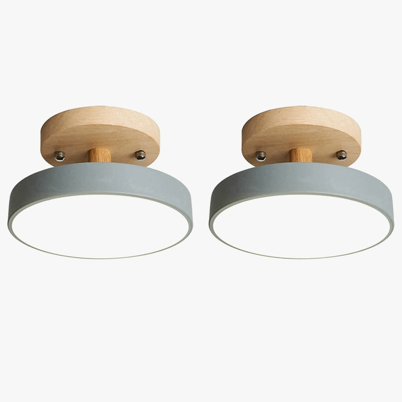 Plafonniers modernes LED nordiques en bois pour cuisine, salon, chambre ou salle de bain - Gris | Marco Lucetti