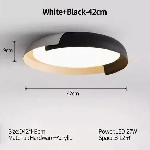 Plafonniers modernes minimalistes de style japonais pour chambre à coucher, salon, étude et restaurant | Marco Lucetti Blanc-Noir-42cm / Gradation tricolore