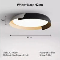 Plafonniers modernes minimalistes de style japonais pour chambre à coucher, salon, étude et restaurant | Marco Lucetti Blanc-Noir-42cm / Gradation tricolore