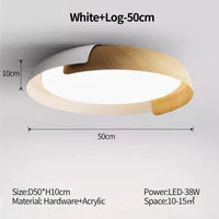 Plafonniers modernes minimalistes de style japonais pour chambre à coucher, salon, étude et restaurant | Marco Lucetti Bûche-Blanc-50cm / Gradation tricolore