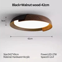 Plafonniers modernes minimalistes de style japonais pour chambre à coucher, salon, étude et restaurant | Marco Lucetti Noir-Noyer-42cm / Gradation tricolore