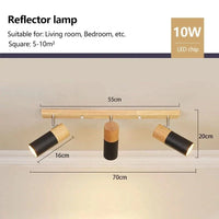 Plafonniers NordikWood™ avec Spot Rotatif à Réglage Facile | Marco Lucetti Noir 3H / Lumière tricolore