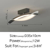Plafonniers Nordiques Modernes à Bande LED pour Allée et Balcon | Marco Lucetti D noir D35x10cm 12W / Lumière neutre