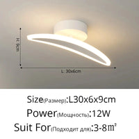 Plafonniers Nordiques Modernes à Bande LED pour Allée et Balcon | Marco Lucetti E blanc L30x6cm 12W / Lumière neutre