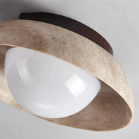Plafonniers ronds en travertin jaune naturel nordique - Collection Scandinave | Marco Lucetti