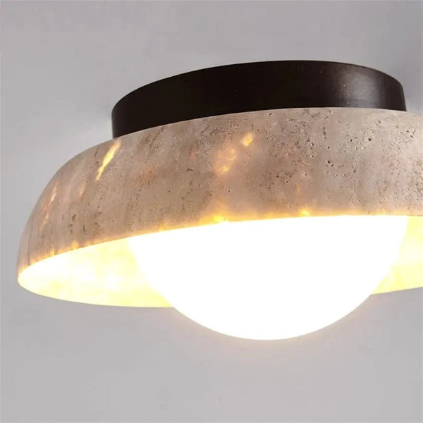 Plafonniers ronds en travertin jaune naturel nordique - Collection Scandinave | Marco Lucetti