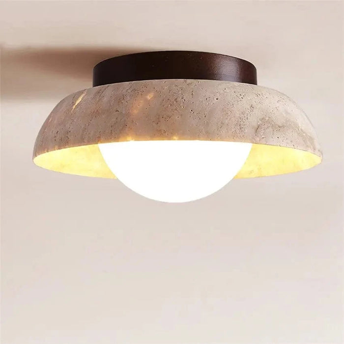 Plafonniers ronds en travertin jaune naturel nordique - Collection Scandinave | Marco Lucetti
