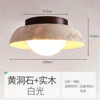 Plafonniers ronds en travertin jaune naturel nordique - Collection Scandinave | Marco Lucetti Lumière blanche