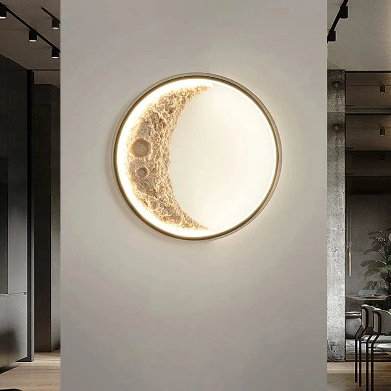 Post-moderne LED Art Lampe Lune pour Porche Couloir Chambre Salon | Marco Lucetti