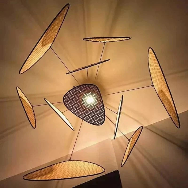 Postmodern LED lustres de plafond en rotin tissé à la main - Suspension lumineuse pour un style raffiné | Marco Lucetti