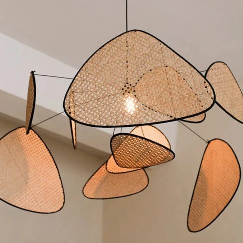 Postmodern LED lustres de plafond en rotin tissé à la main - Suspension lumineuse pour un style raffiné | Marco Lucetti