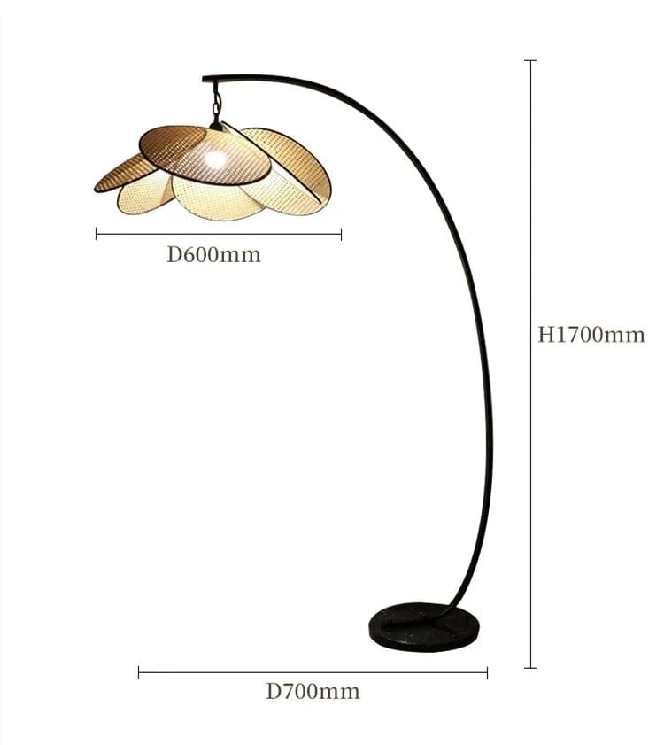 Postmodern LED lustres de plafond en rotin tissé à la main - Suspension lumineuse pour un style raffiné | Marco Lucetti Lampadaire / Blanc chaud