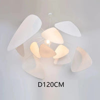 Postmodern LED lustres de plafond en rotin tissé à la main - Suspension lumineuse pour un style raffiné | Marco Lucetti Tissu extensible D120cm / Blanc chaud