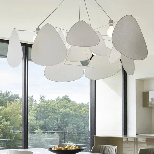 Postmodern LED lustres de plafond en rotin tissé à la main - Suspension lumineuse pour un style raffiné | Marco Lucetti Tissu extensible D150cm / Blanc chaud